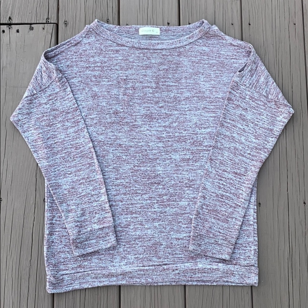 Ginger G long sleeve top shoulder cut outs size M